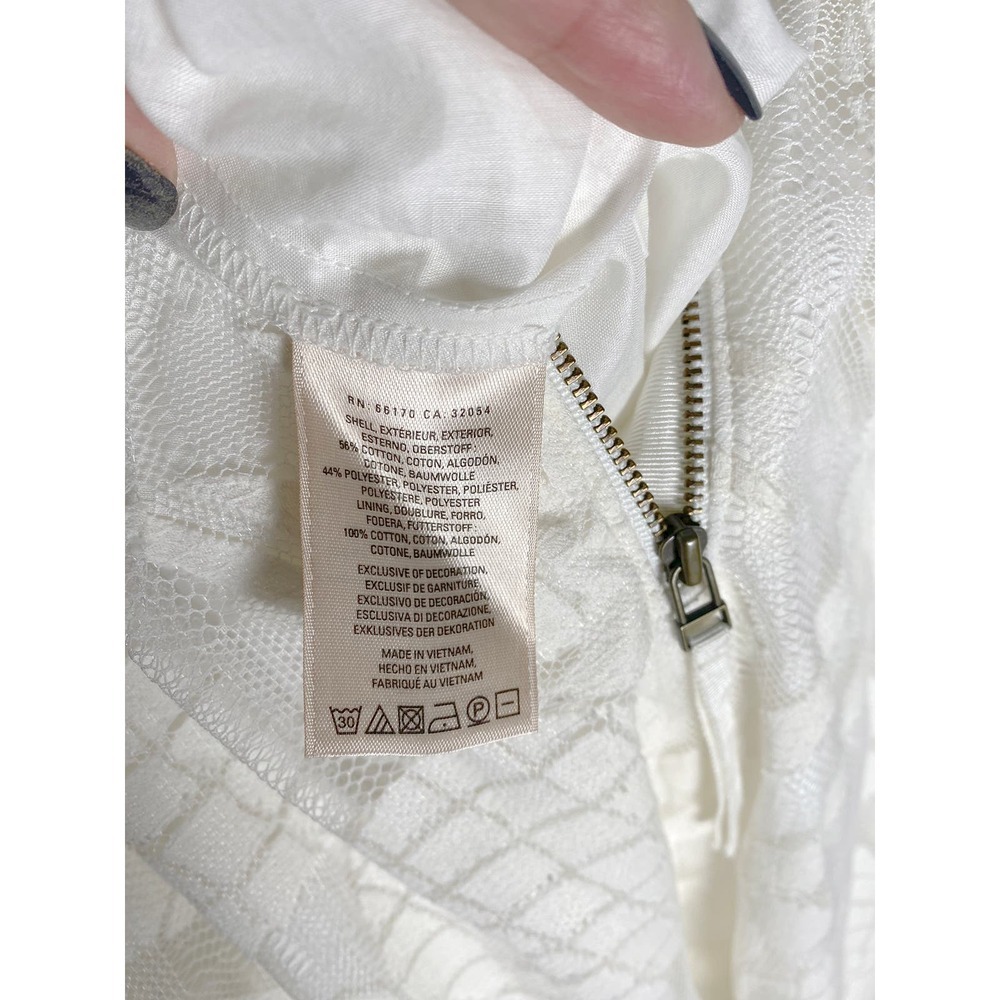 Anthropologie Women's Maeve Pina White Ivory Lace Pineapple Fit‎ & Flare Dress - Picture 13 of 15